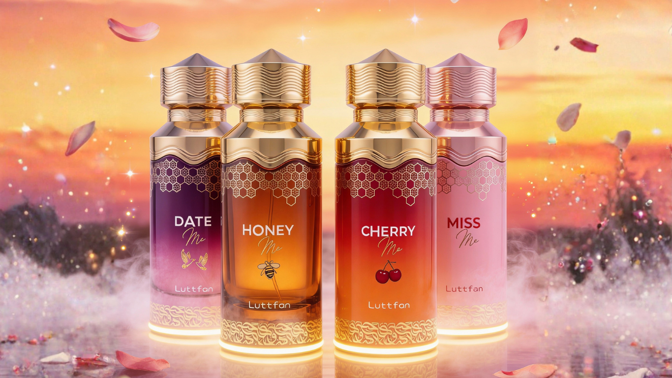 four beautifull perfume bottle fron Honey collection by Luttfan