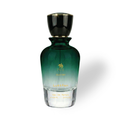 Oud_1961_100_ML_EDP_by_Luttfan Green perfume bottle with black cap on a white background