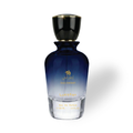 Oud_Emirati_100_ML_EDP_by_Luttfan Blue perfume bottle with gold cap on a white background
